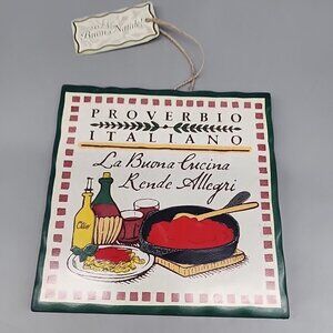 Cortopassi Family 2023 “Buon Natale” Italian Hand-Painted Tile/Trivet Art Decor